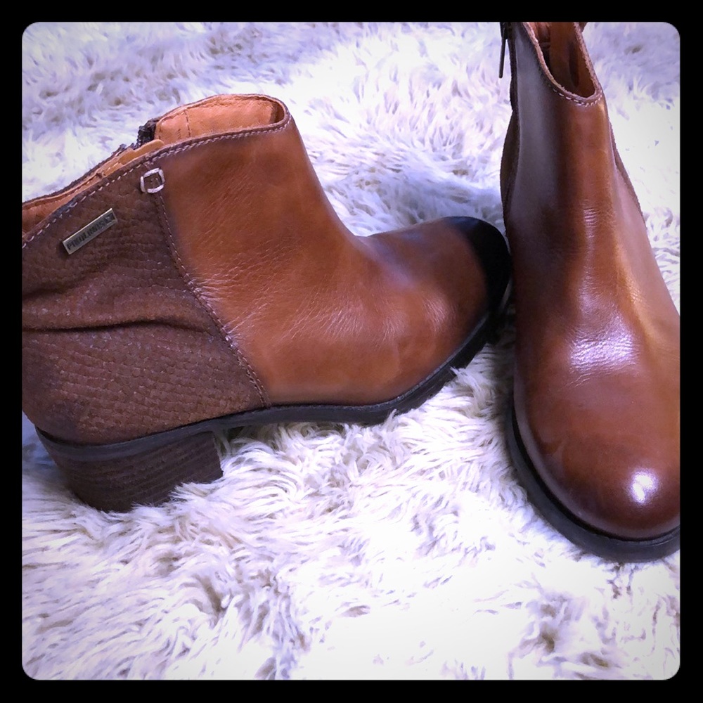 Pikolinos Brown Leather Bootie, Sz 9.5